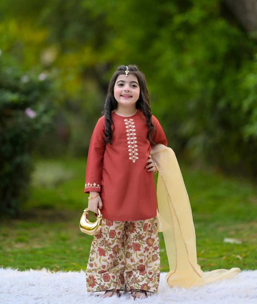 Kiara Rust Ethnic Set