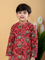 Little Prince Red Kurta Pyjama