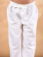 Peach Ethnic Floral Kurta Pyjama & Jacket Outfit for Boys