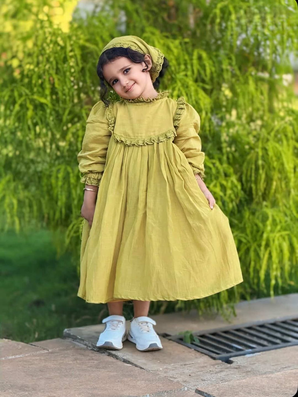 Olive Bloom Sunshine Cottage Dress