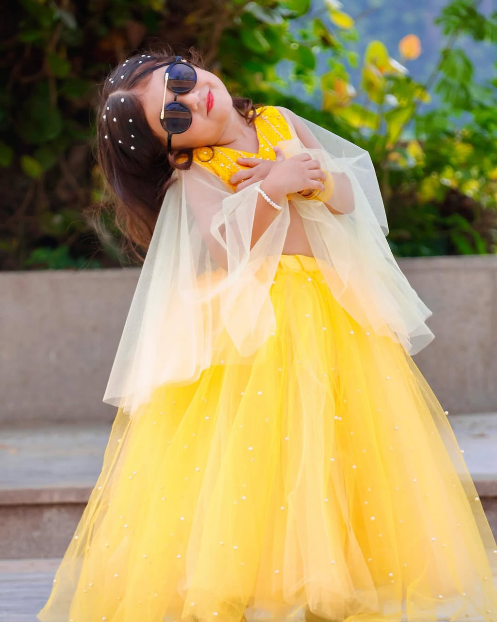 Yellow Bloom Ethnic Twirl Lehenga Set