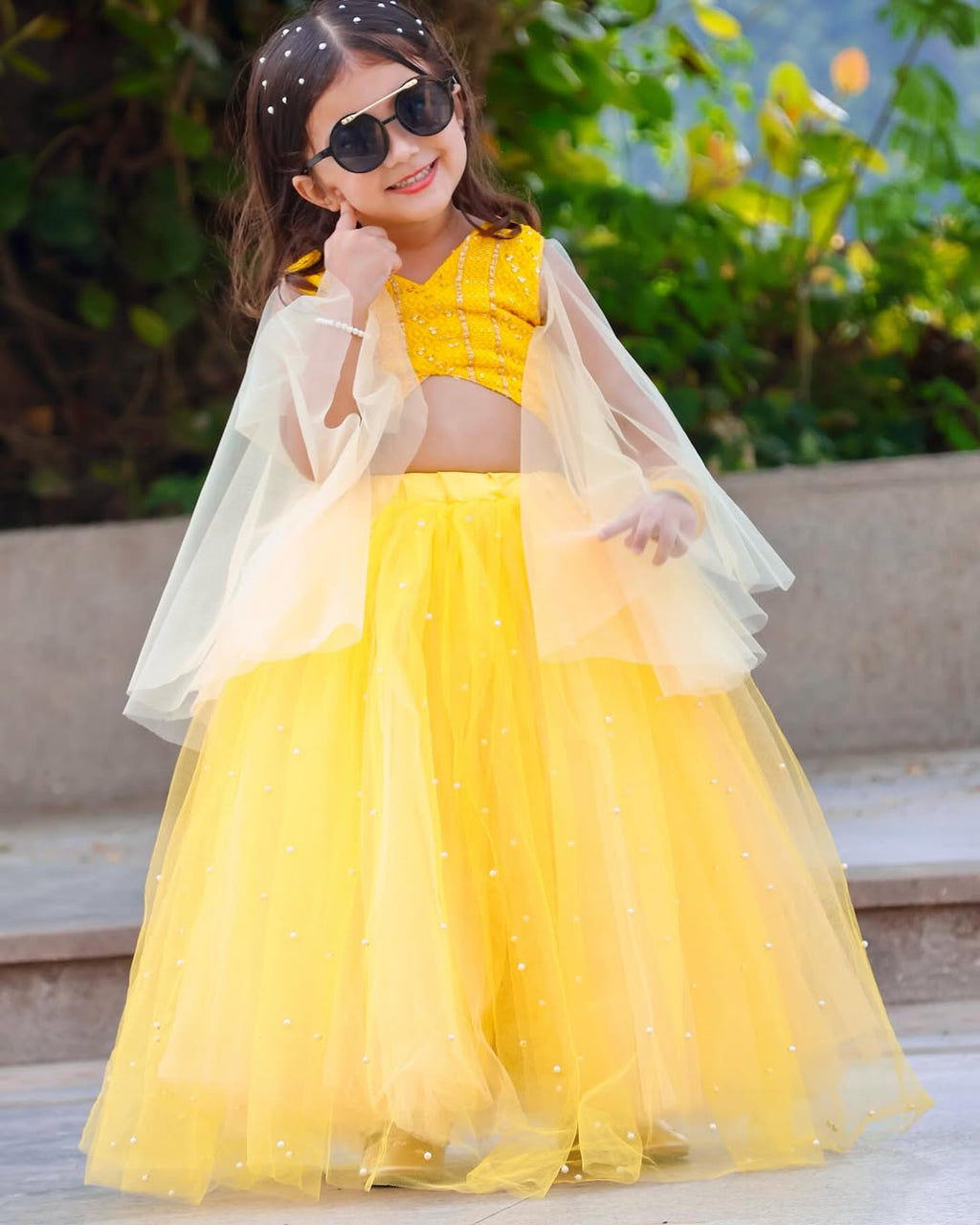Yellow Bloom Ethnic Twirl Lehenga Set
