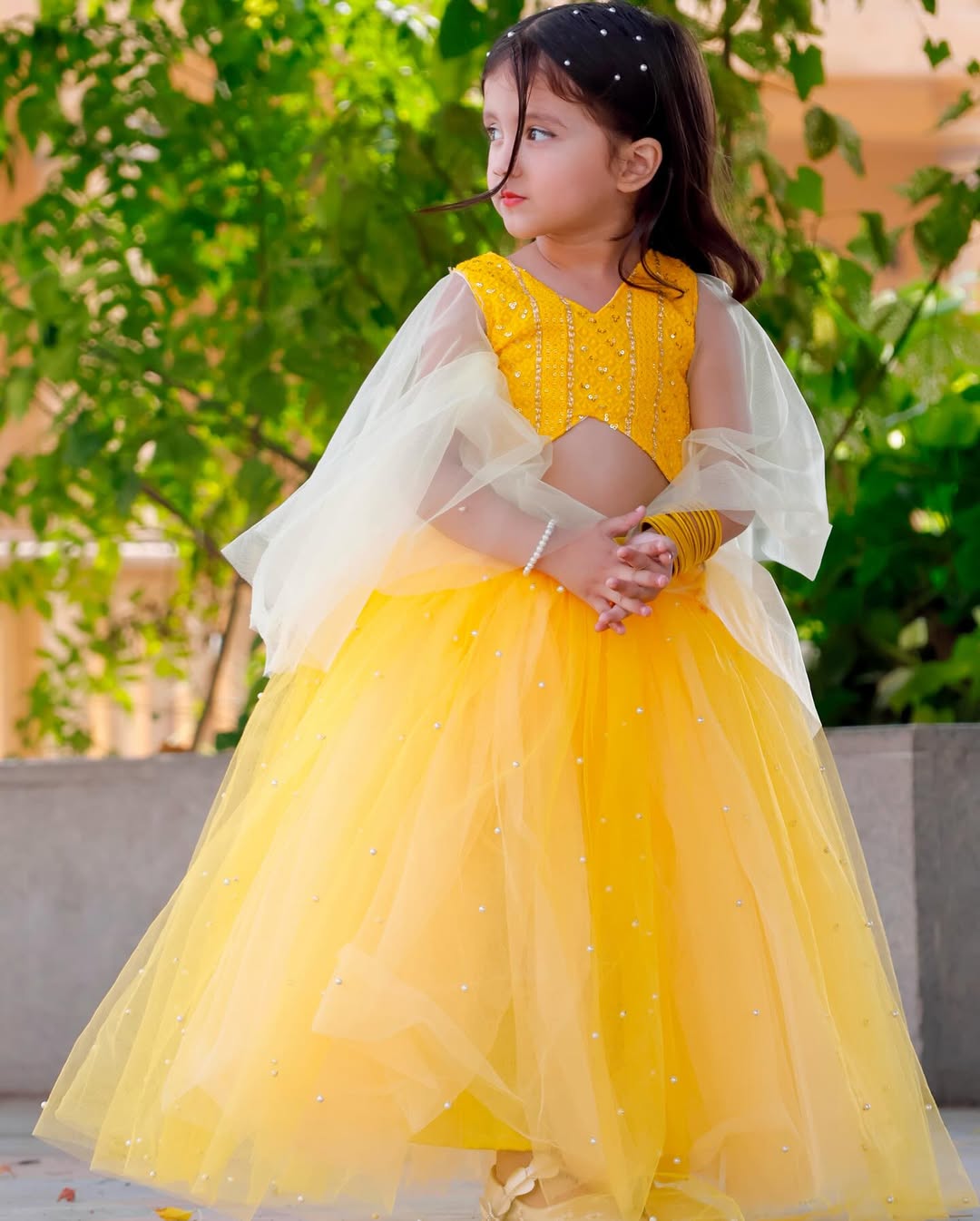 Yellow Bloom Ethnic Twirl Lehenga Set