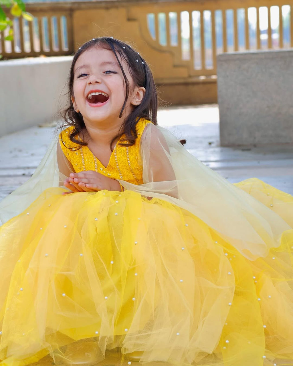 Yellow Bloom Ethnic Twirl Lehenga Set
