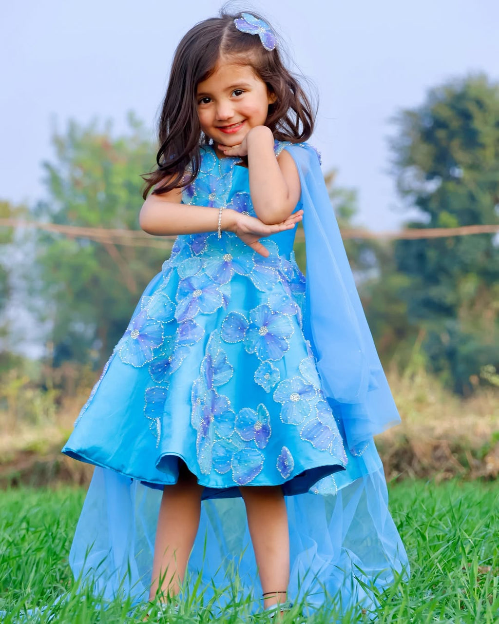 Ocean Bloom High-Low Dress