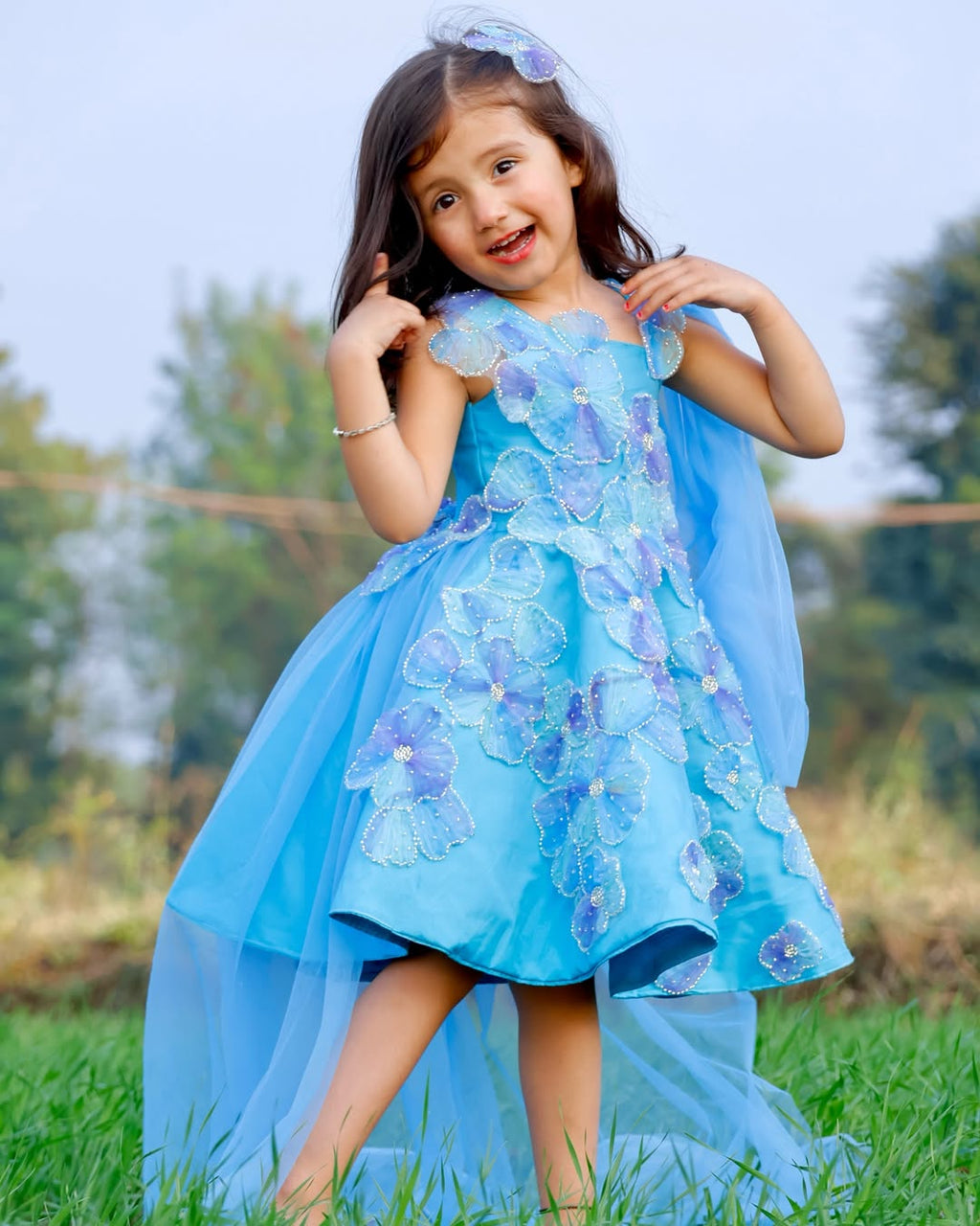 Ocean Bloom High-Low Dress