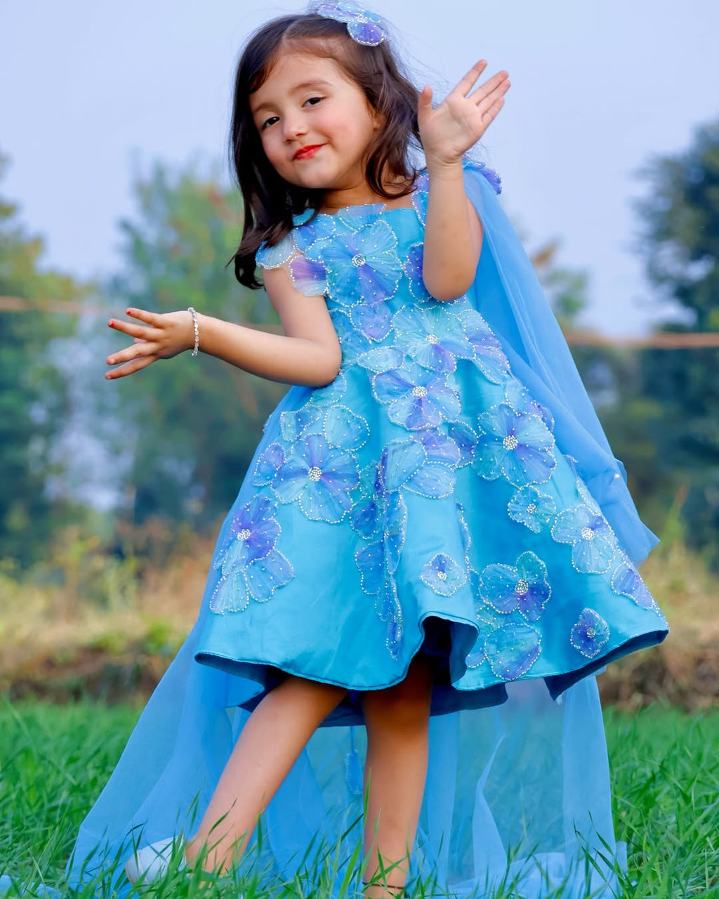 Ocean Bloom High-Low Dress