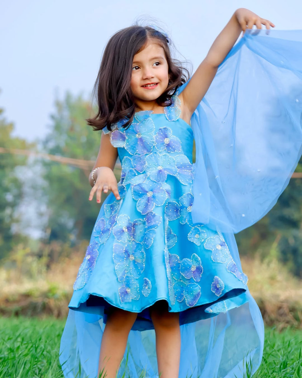 Ocean Bloom High-Low Dress