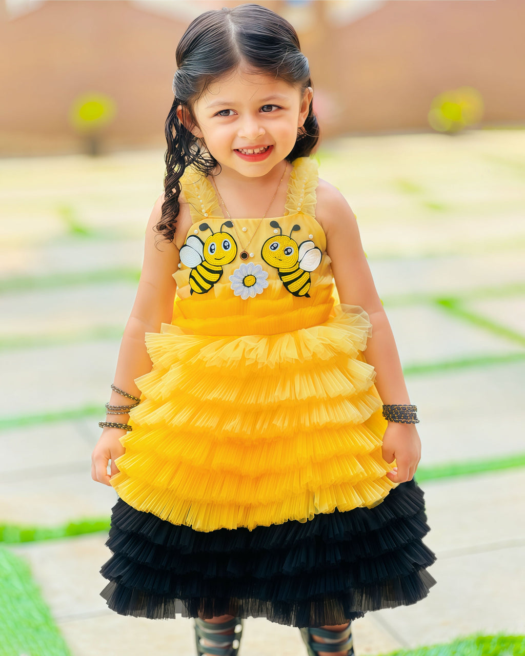 Bumble Spark Ruffle Party  Happy Twirls Gown