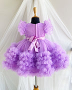 Lavender Fairy Heavy Frill Party Wear Gown
