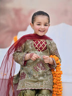 Little Zariya Heritage Kurti Sharara Set
