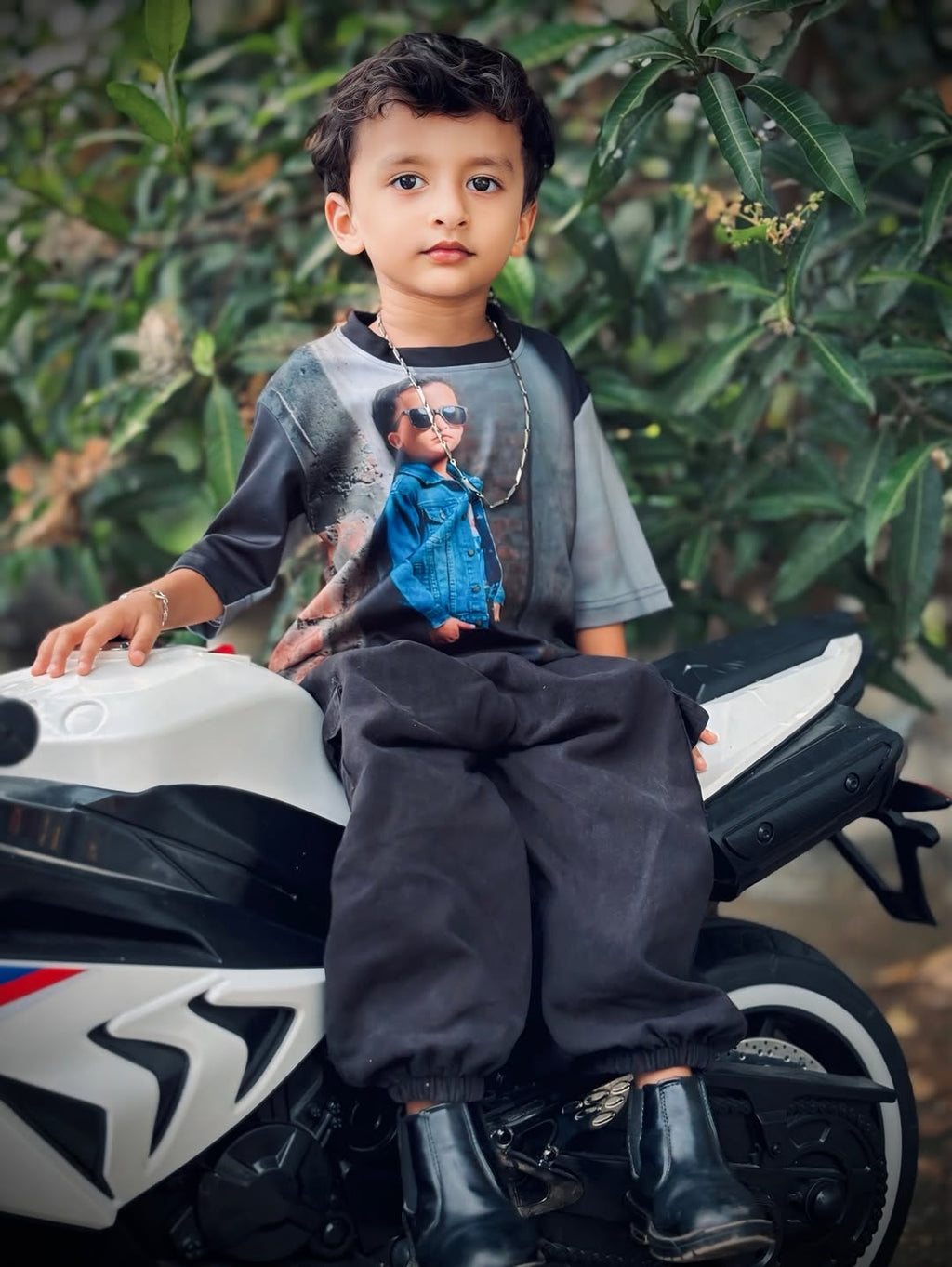 Little Biker Boss Graphic Tee & Jogger Set