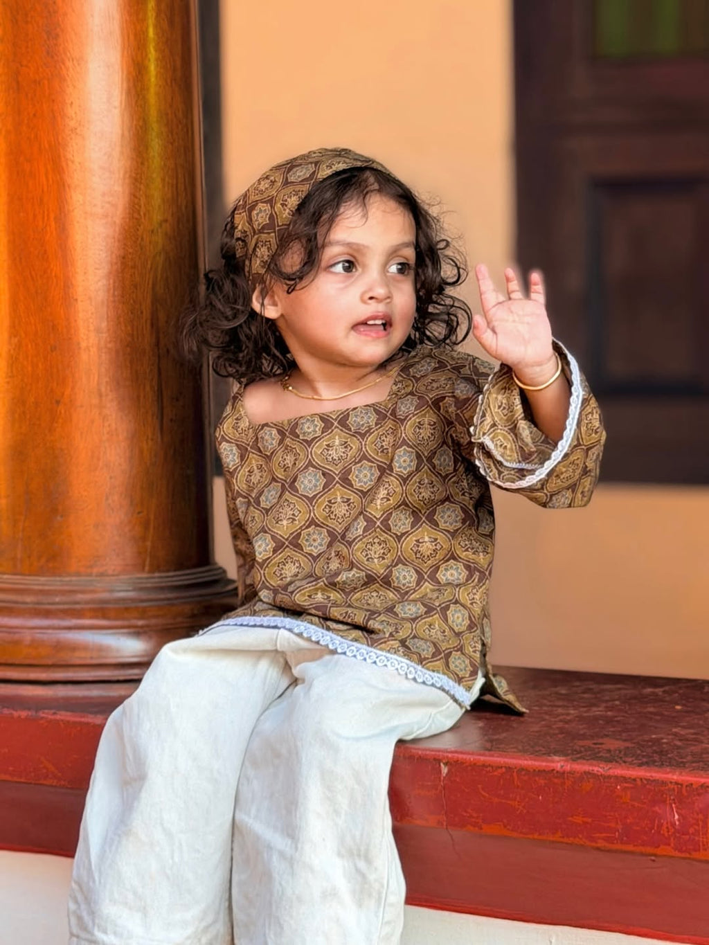 Little Zara Royal Heritage Kurti Palazzo Set