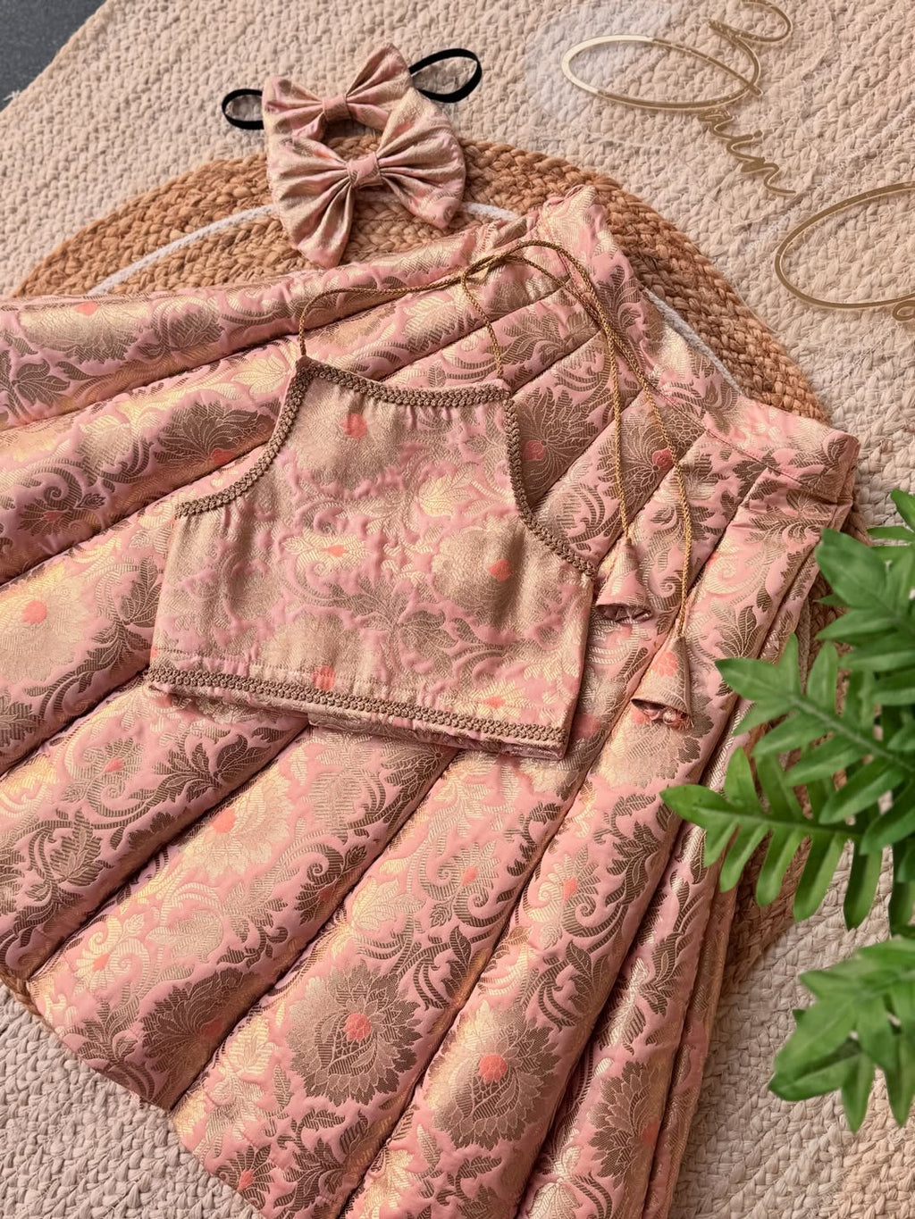 Eloria Blush Brocade Lehenga Set