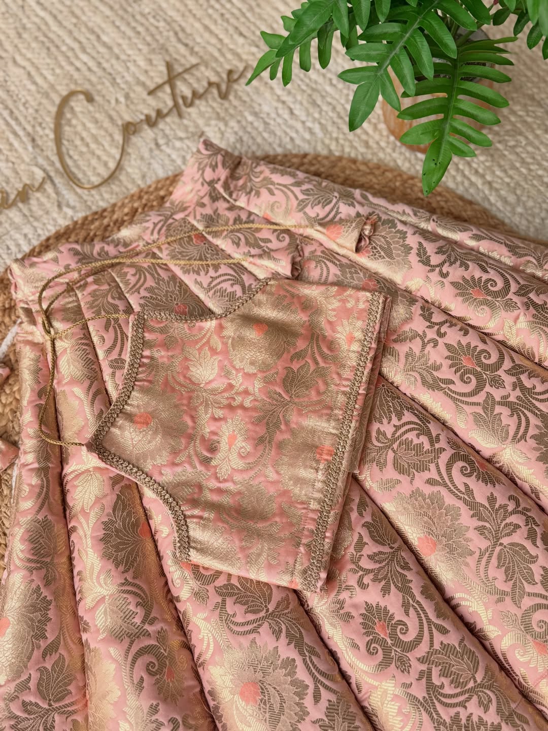 Eloria Blush Brocade Lehenga Set