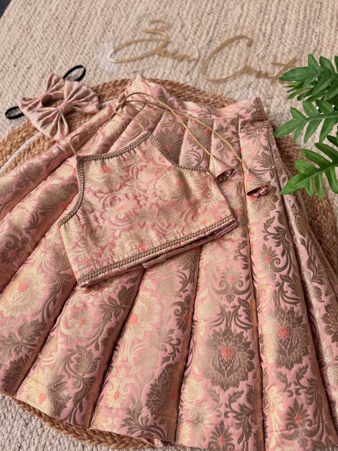 Eloria Blush Brocade Lehenga Set