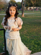 Elina Mint Pearl Sharara Set