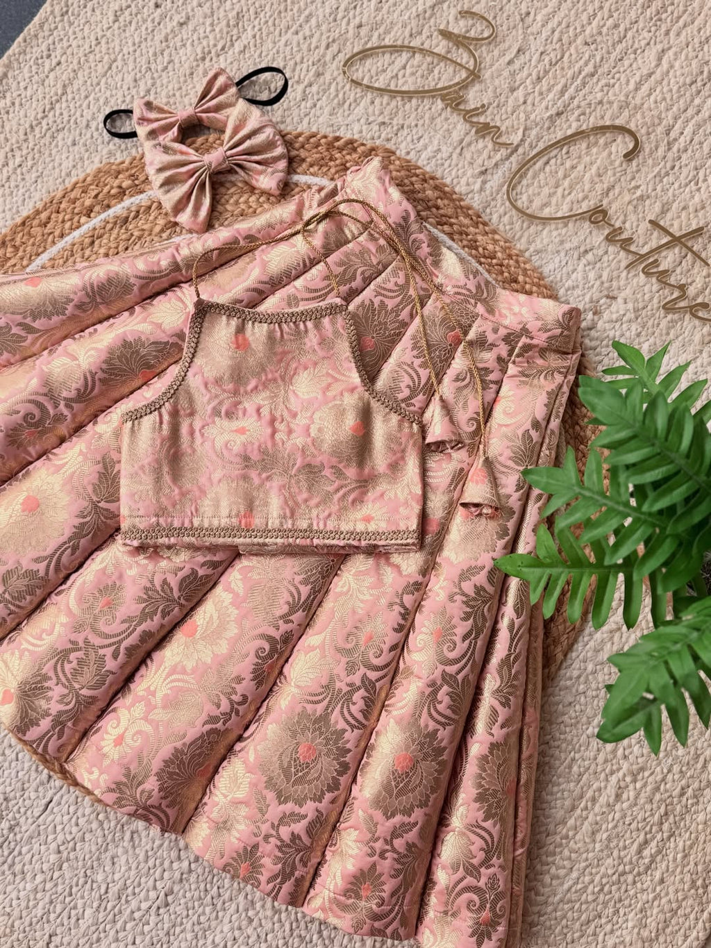 Eloria Blush Brocade Lehenga Set
