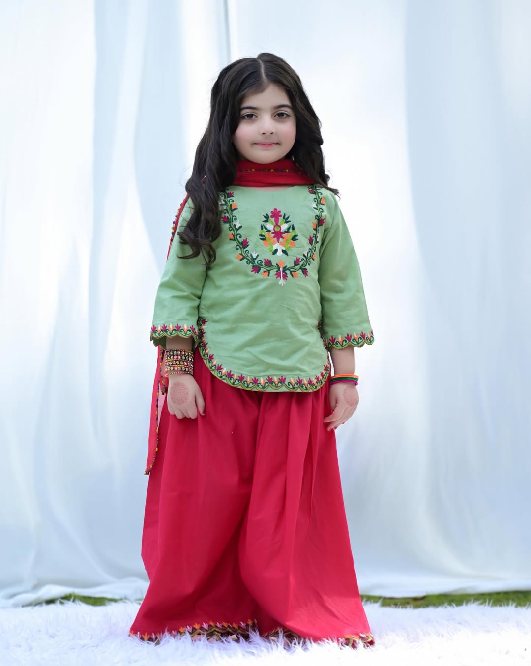 Daisy Mehendi Bloom Kids Sharara Set
