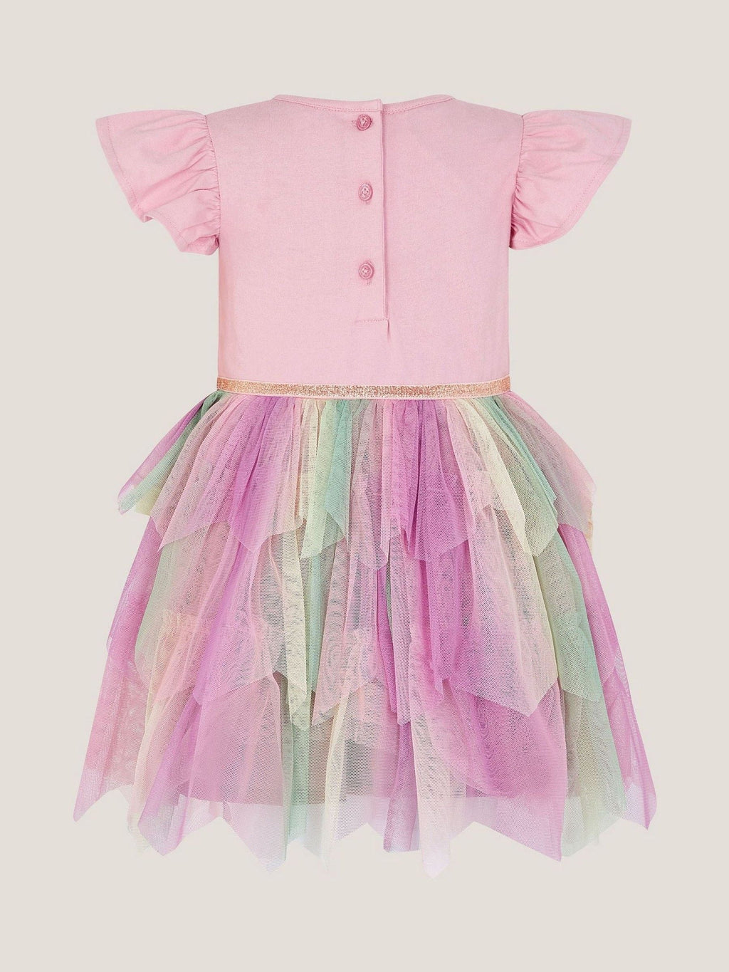 Pink Baby Embroidered Butterfly Disco Dress