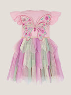 Pink Baby Embroidered Butterfly Disco Dress