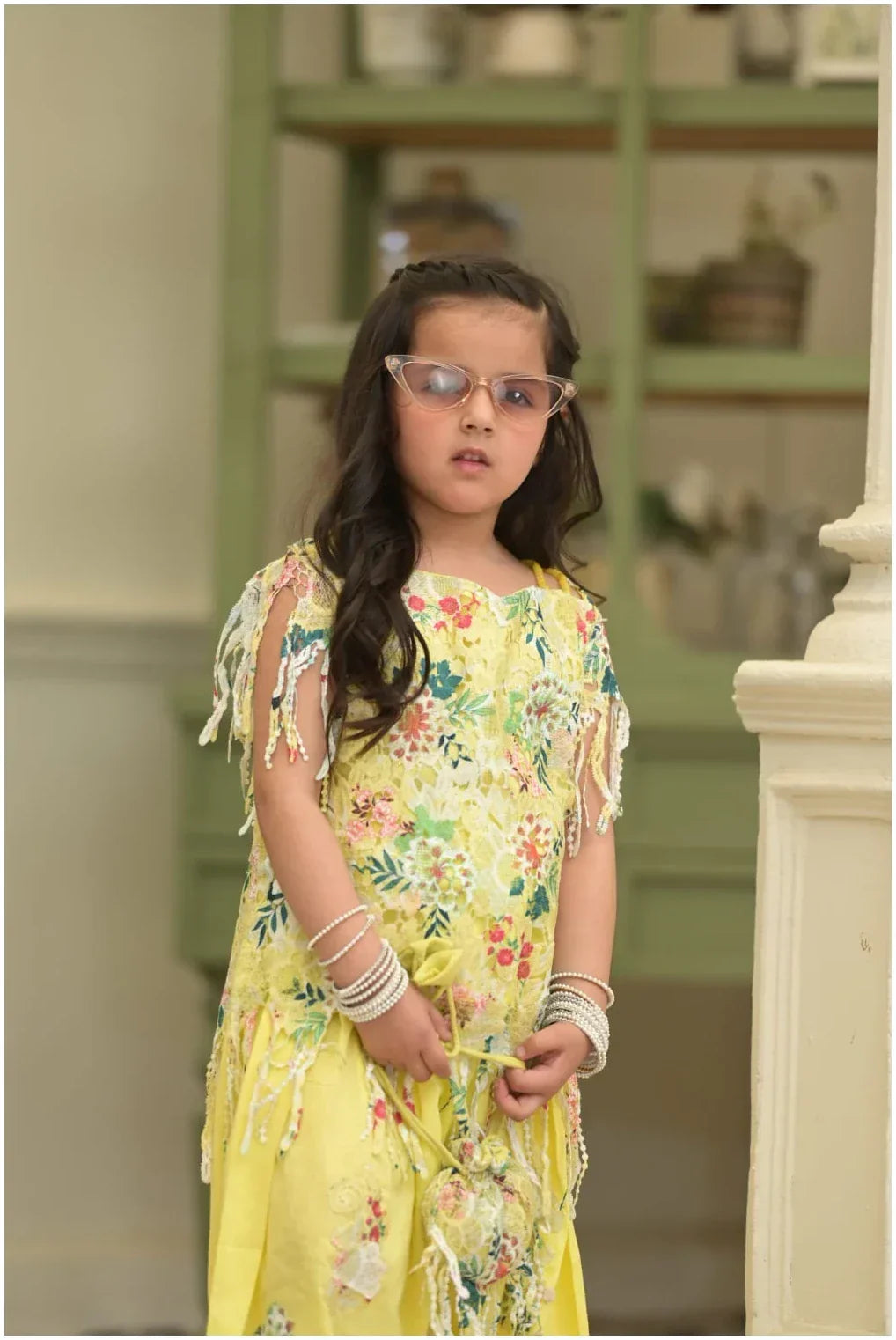 Sunehri Phool – Floral Elegance Kids Palazzo Set