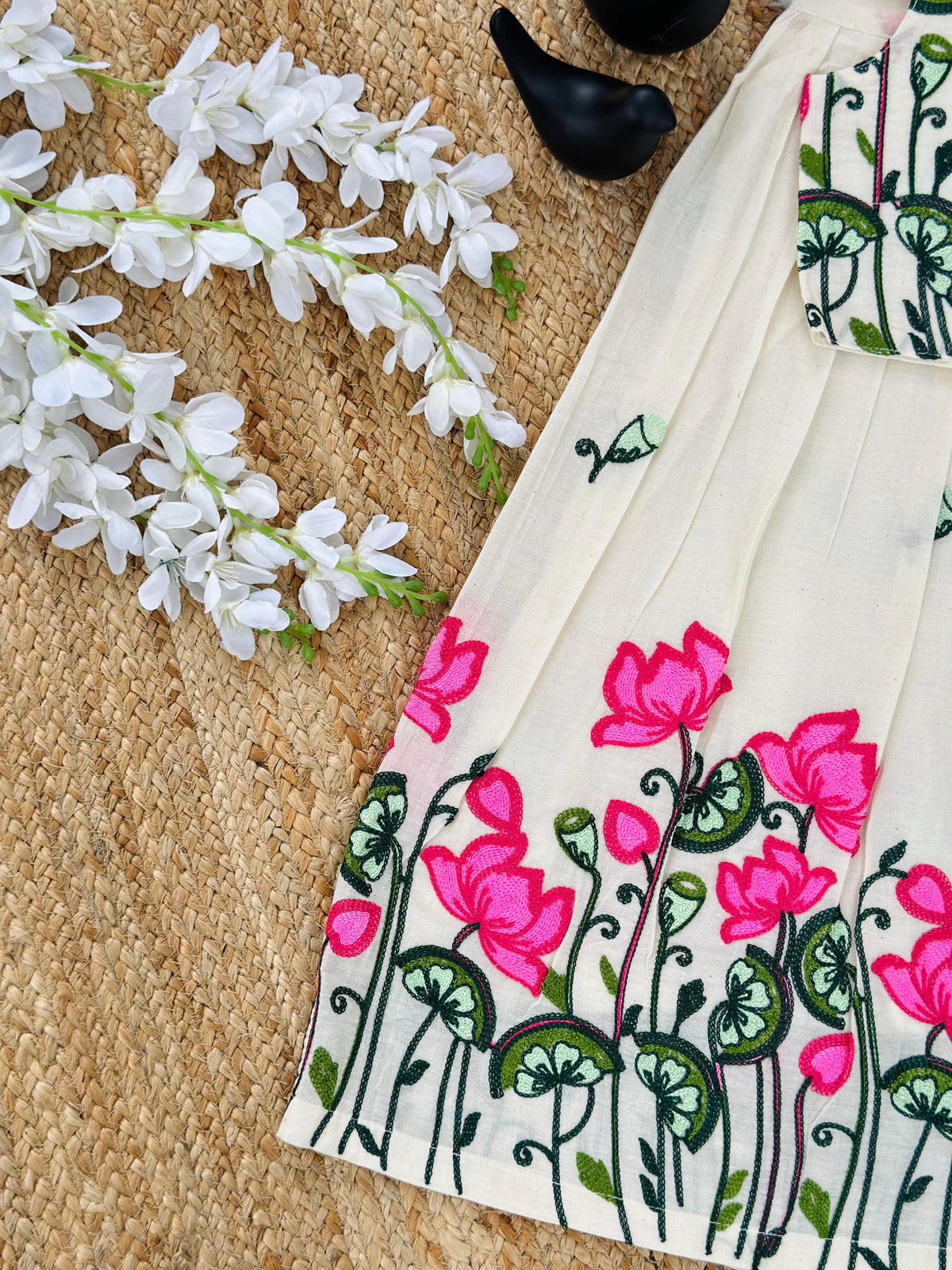 Trending Pure Cotton Fabric Chain work Embroidery Lahenga Choli