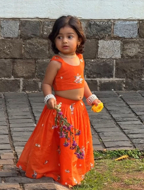 Zoya Orange Lehenga Choli Set