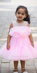 Baby Pink Floral Princess Party Wear Gown