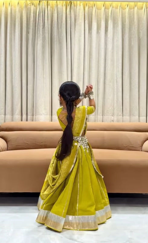 Rajkumari Pista Green Traditional Lehenga Choli