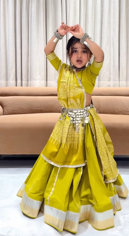 Rajkumari Pista Green Traditional Lehenga Choli