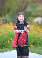 Noor Black & Ruby Kids Co-ord Set