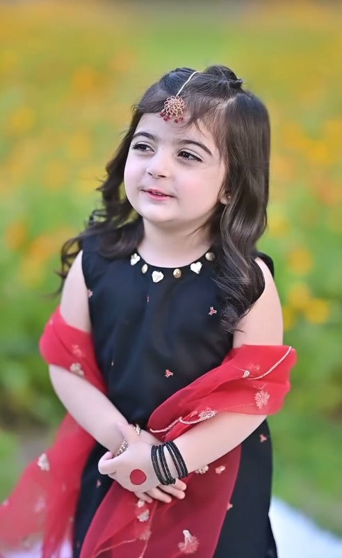 Noor Black & Ruby Kids Co-ord Set