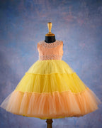 Sunset Bloom Layered Elegant Fairy Gown