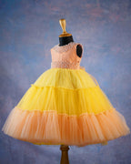 Sunset Bloom Layered Elegant Fairy Gown